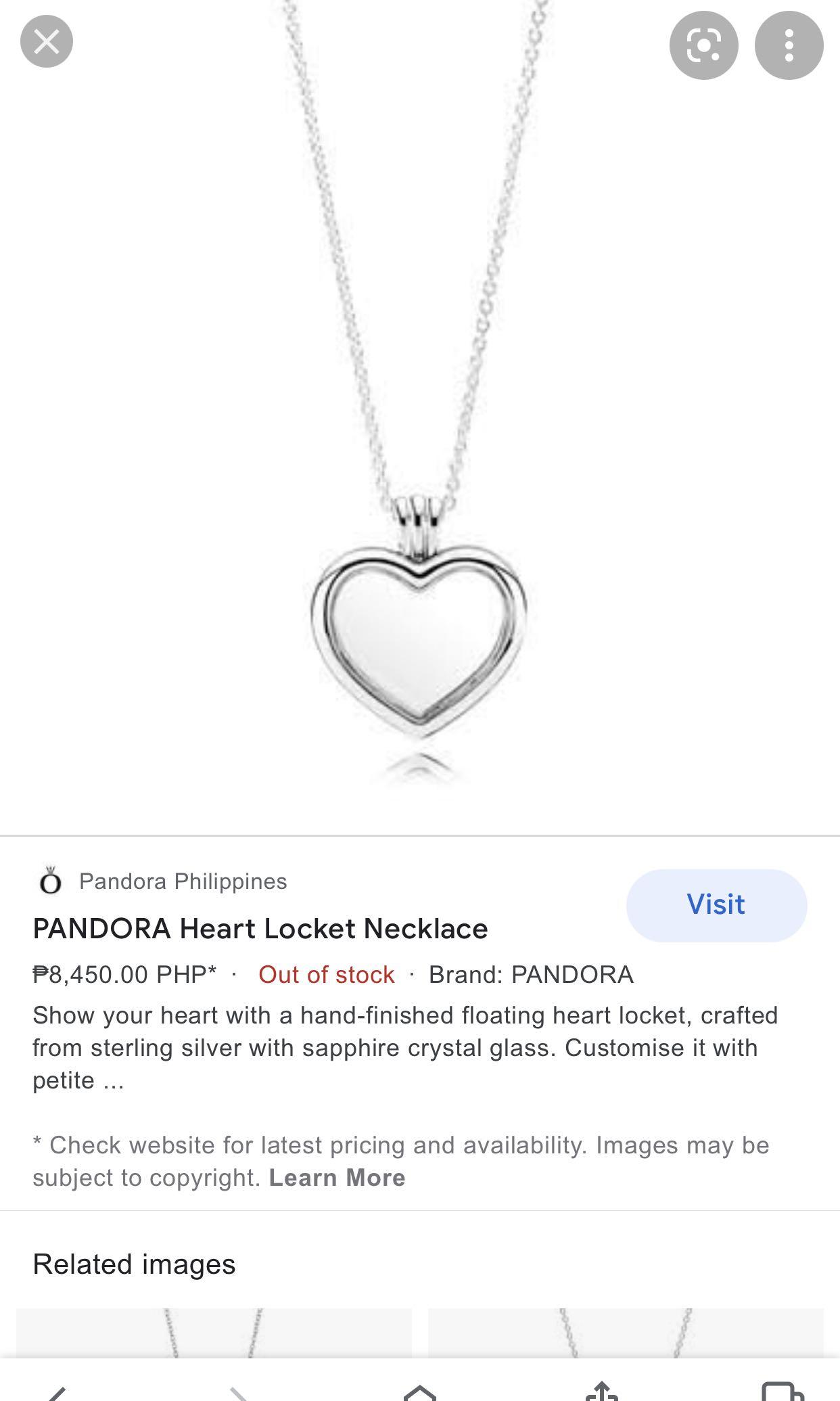 Pandora Heart Locket Necklace, Women's 