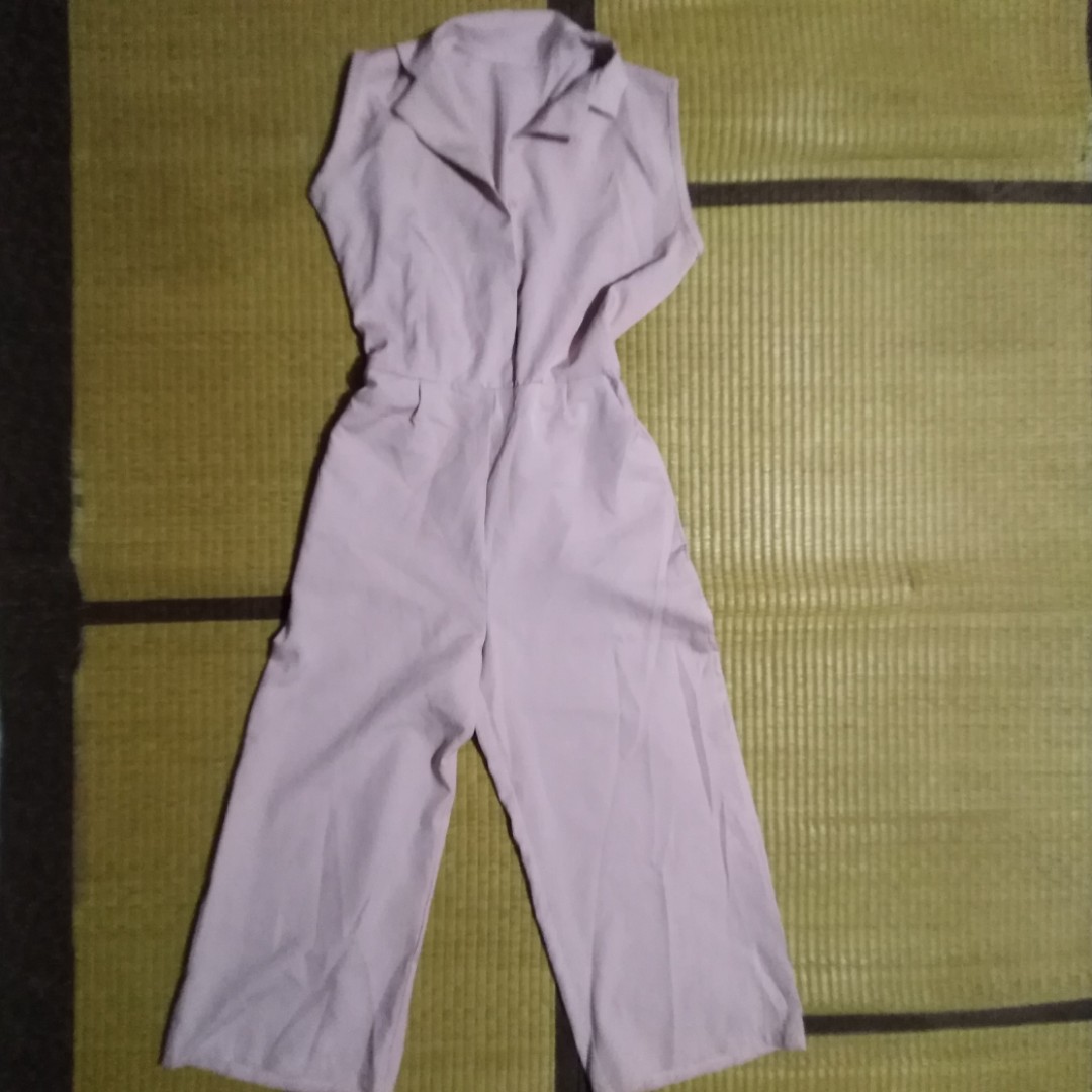 Pink square-pants Romper, Women's 