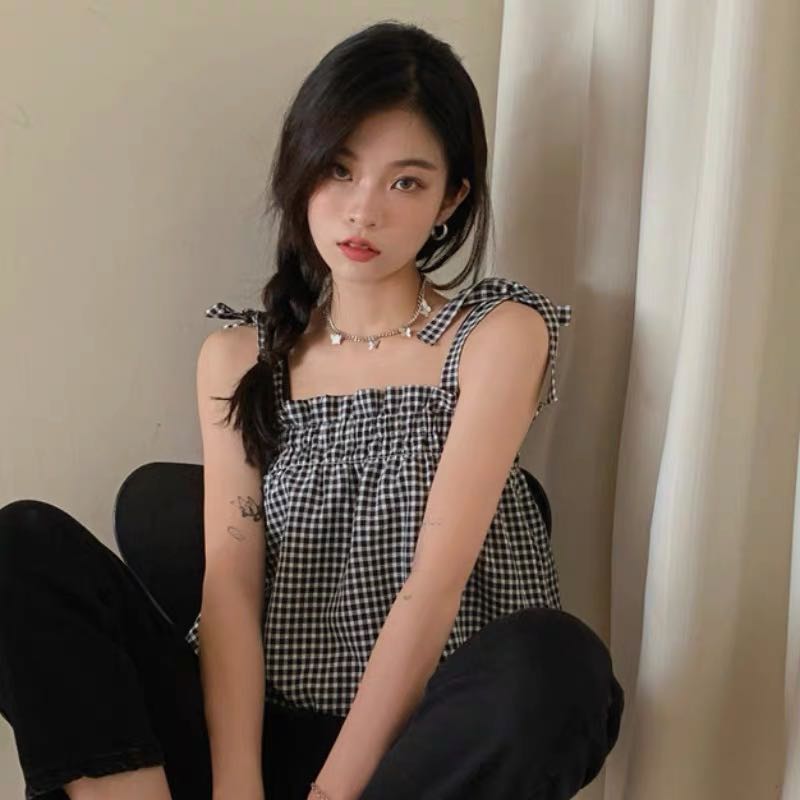 Korean Inspired Gingham Top by AURSI