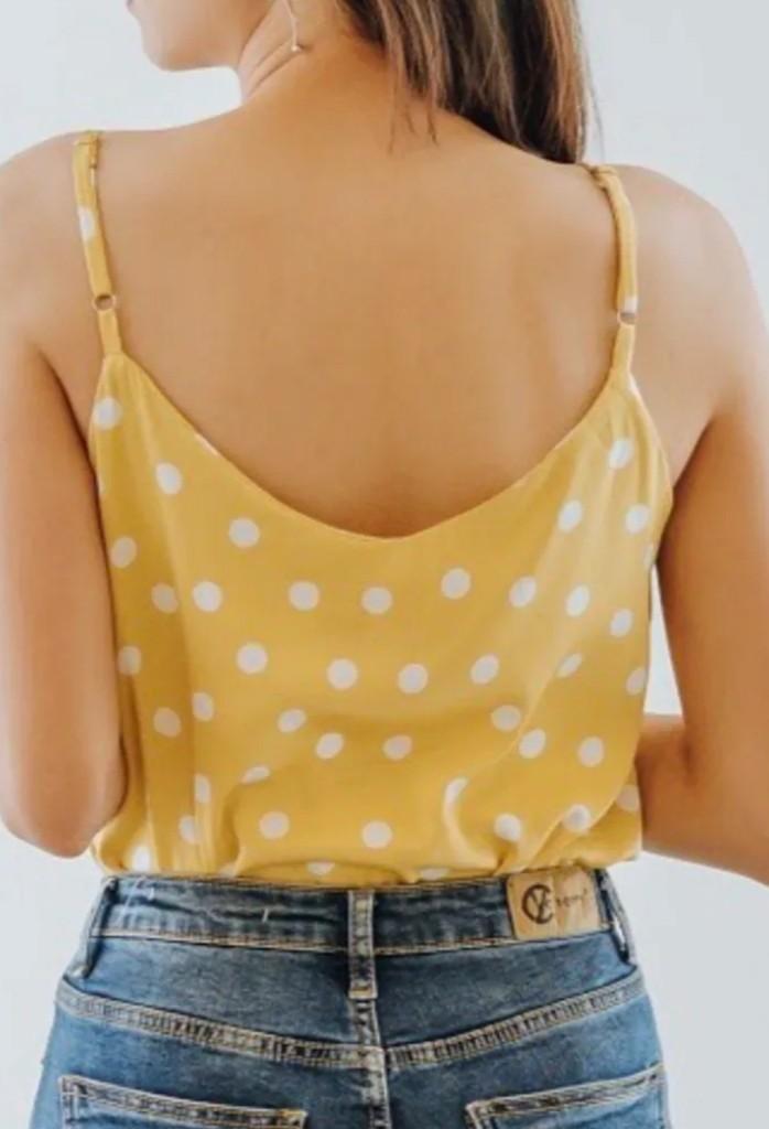 Polka dot Cami Top, Women's Fashion, Tops, Sleeveless on Carousell