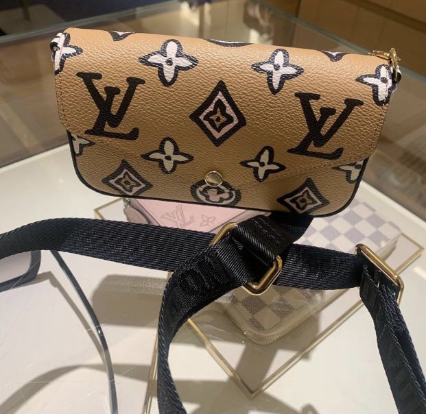 Louis Vuitton Felicie Strap and Go Handbag Wild at Heart Monogram Giant