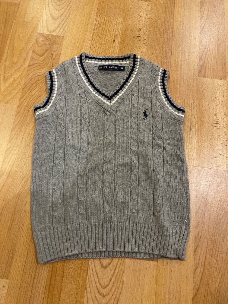 Ralph Lauren grey knit vest / ralph lauren vest abu rajut, Bayi & Anak