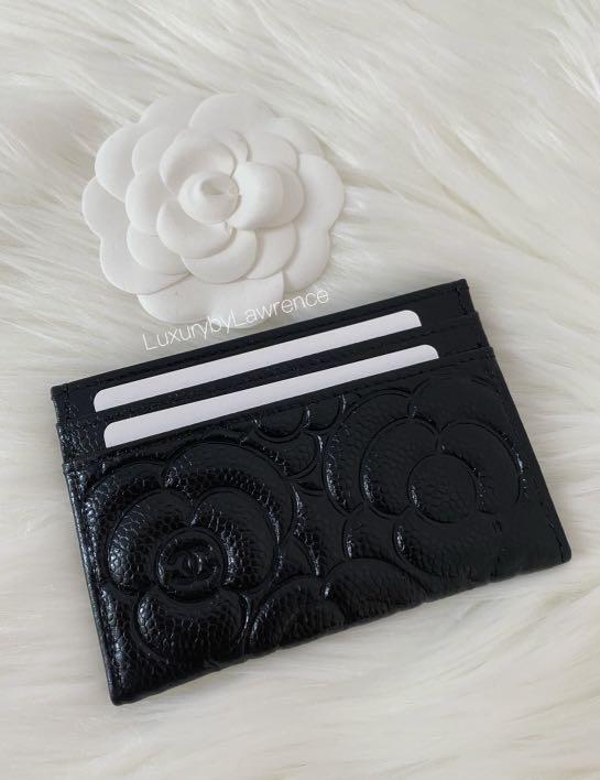 Rare piece! New Chanel card holder in Caviar Embossed Camellia., Luxury,  Bags & Wallets on Carousell