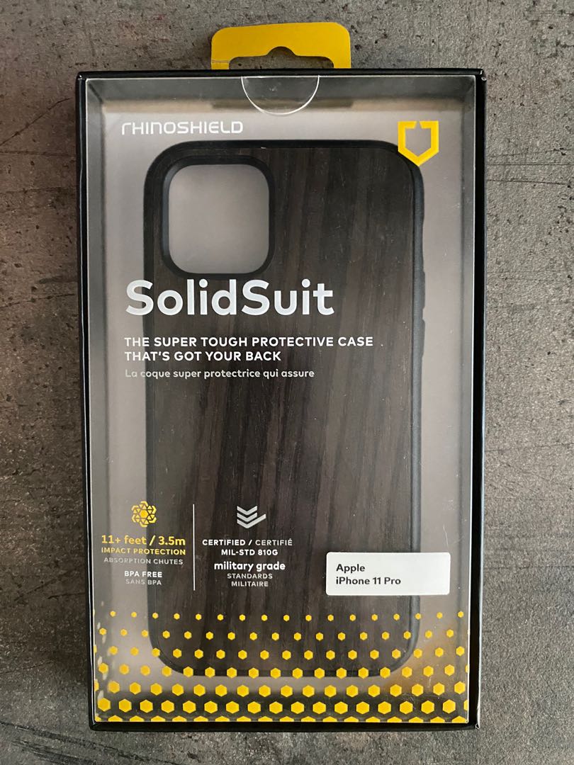 Rhinoshield Solidsuit (Black Oak) - iPhone 11 Pro, Mobile Phones & Gadgets,  Mobile & Gadget Accessories, Cases & Sleeves on Carousell