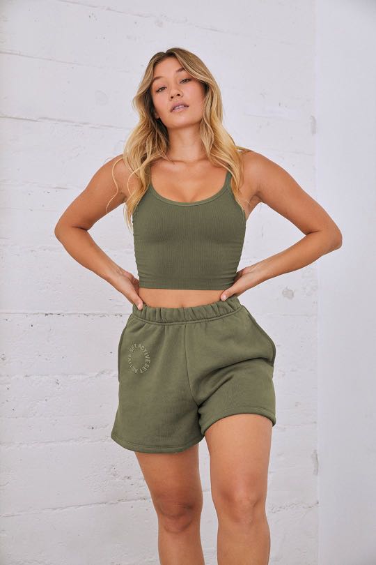 SETACTIVE Sweat Shorts Cactus Women s Fashion Bottoms Shorts