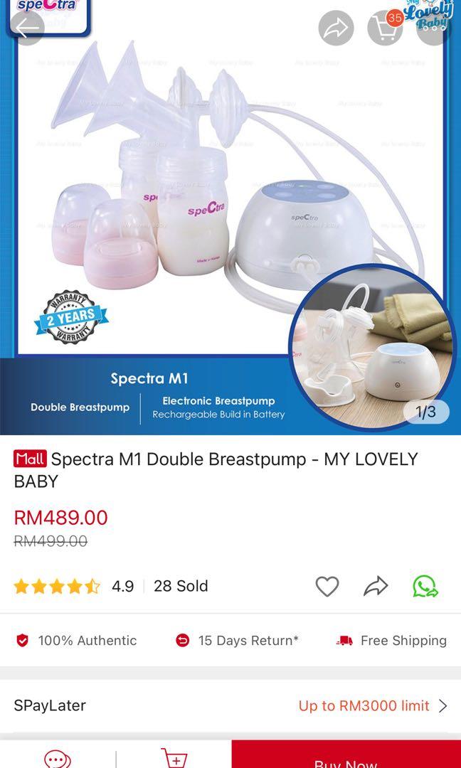 Spectra M1 double breast pump with new battery, Babies & Kids, Nursing