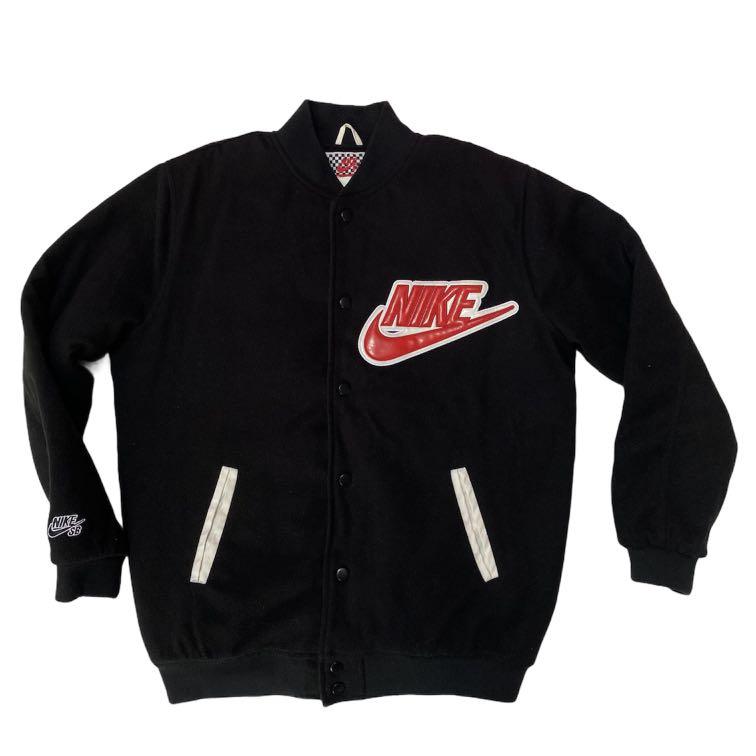 Supreme Nike SB varsity jacket vintage, Men's Fashion, Coats