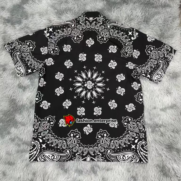 Supreme Bandana Silk S/S Shirt Black XL-
