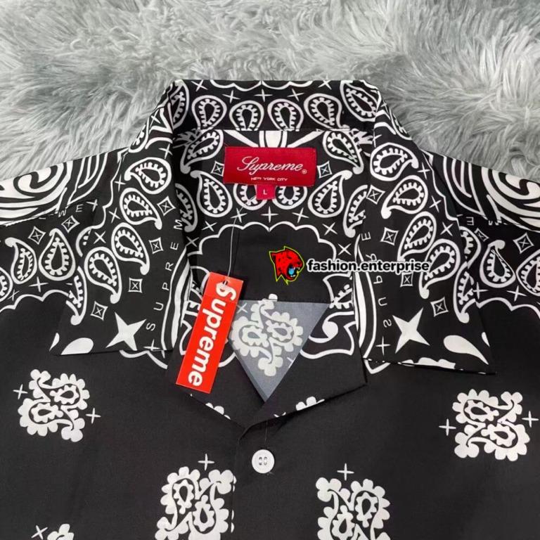 Supreme SS21 Bandana Silk S/S Shirt, Men's Fashion, Tops & Sets