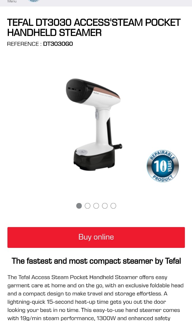 how to use tefal access steam