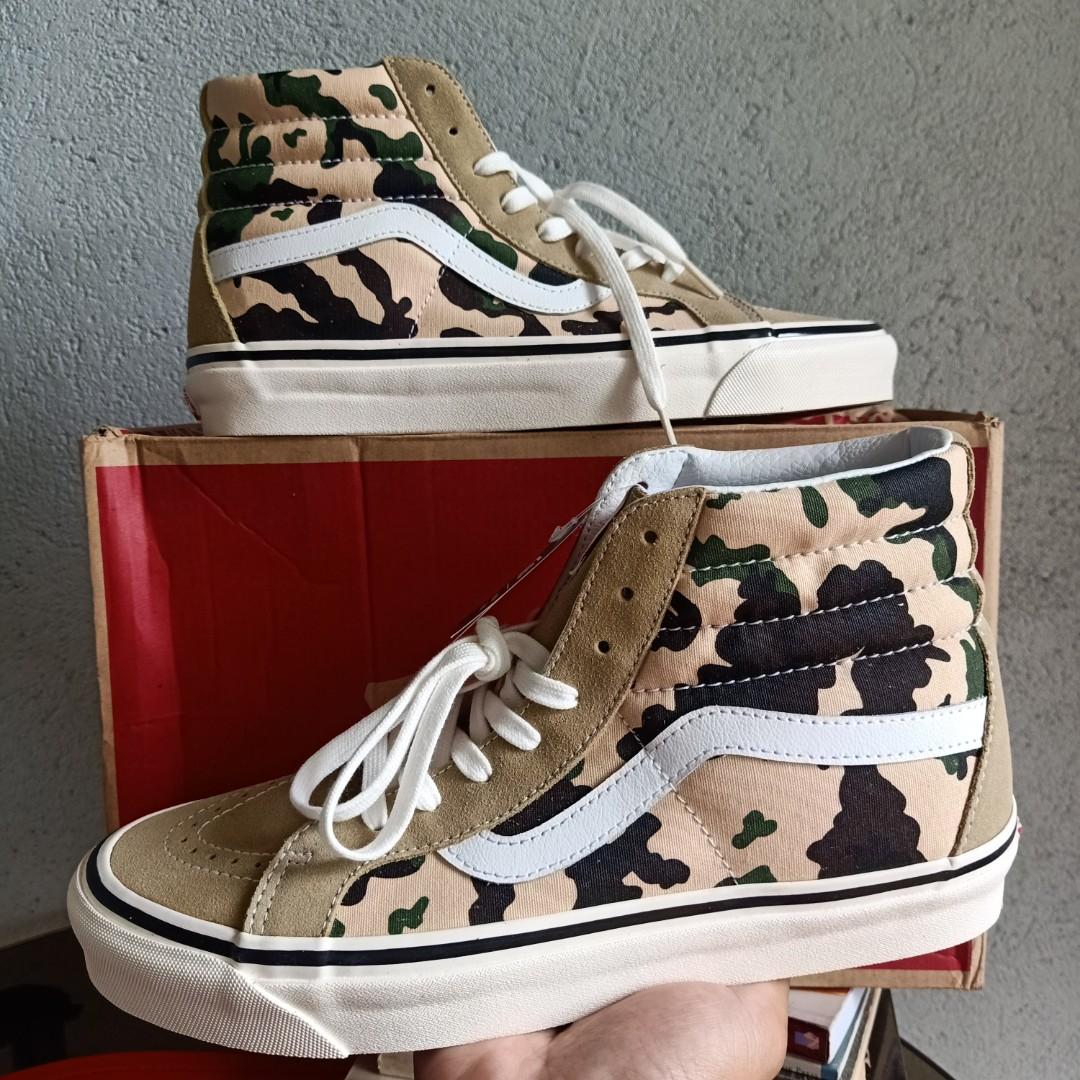 VANS SK8-HI 38 DX (ANAHEIM FACTORY) KHAKI/CAMO, Men's Fashion ...