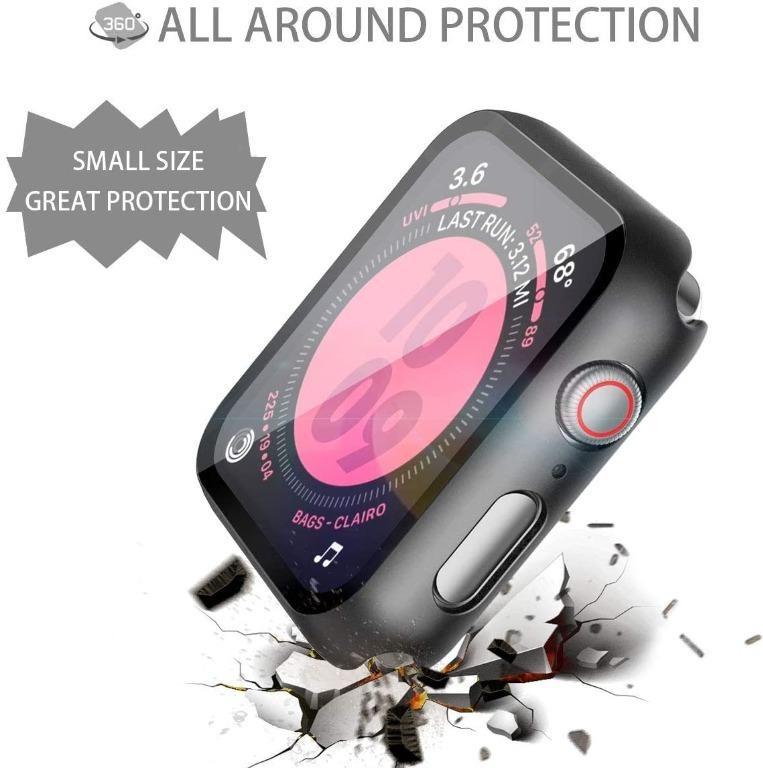 X3123 Piuellia Black Hard Case for Apple Watch SE Series 6 Series 5 Series 4 40mm iWatch Screen Protector PC Ultra Thin Overall Protective Cover 2 PACKS Mobile Phones