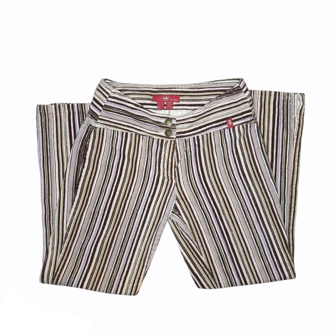 y2k low waist striped corduroy pants Women s Fashion Bottoms