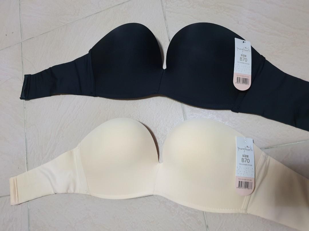 Young Hearts - NEW IN! Non-Slip Strapless Wireless Bra $24.90 each  Available in Beige & Black #NorthPoint #NEX #AMKHub #BedokMall #JEM  #ClementiMall #CompassOne #CenturySquare #SuntecCity #WaterwayPoint