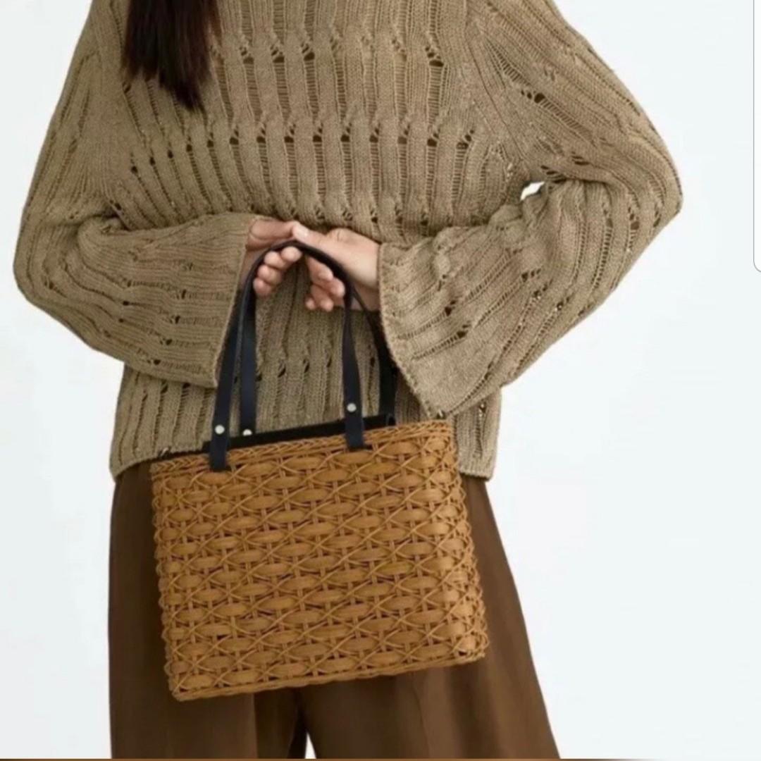 Zara natural straw bag sale