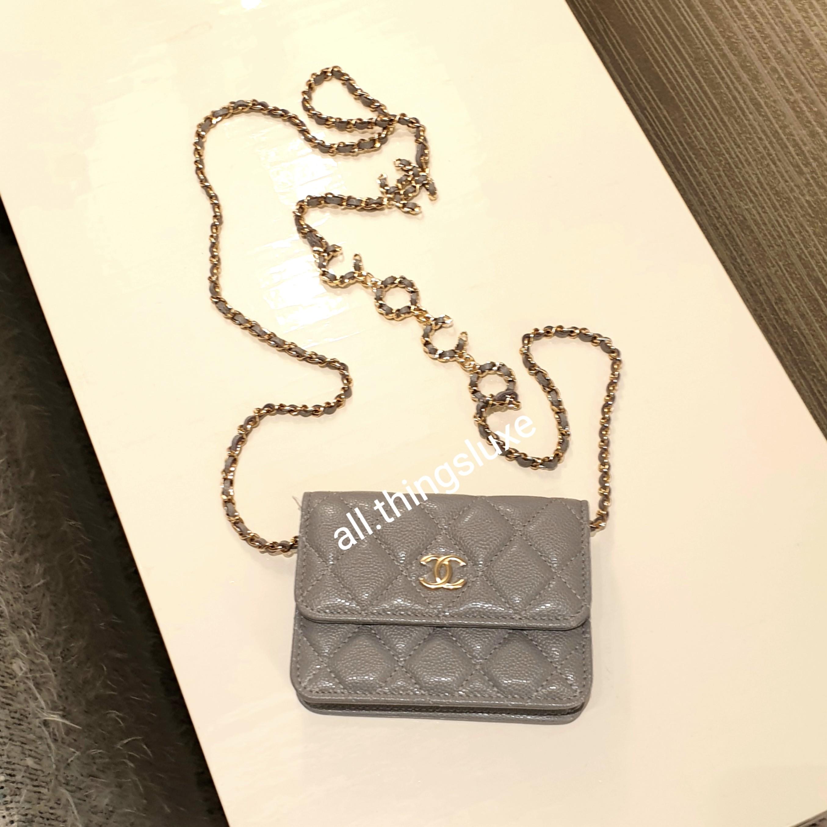 21B Chanel Grey Caviar Coco Chain Wallet Bag GHW, Women's Fashion, Bags &  Wallets, Cross-body Bags on Carousell