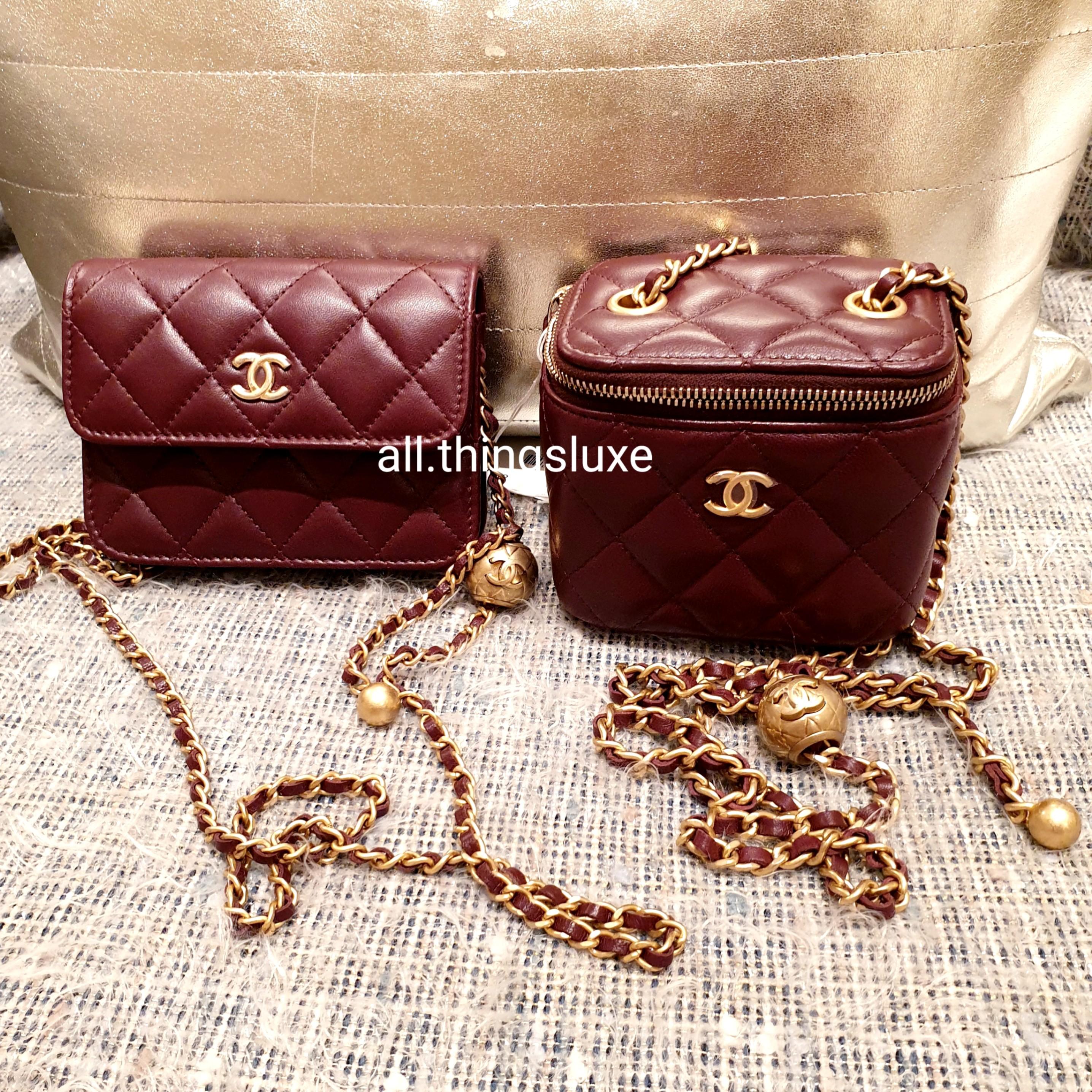 21B Chanel Pearl Crush Mini Burgundy Bags GHW, Women's Fashion, Bags &  Wallets, Cross-body Bags on Carousell