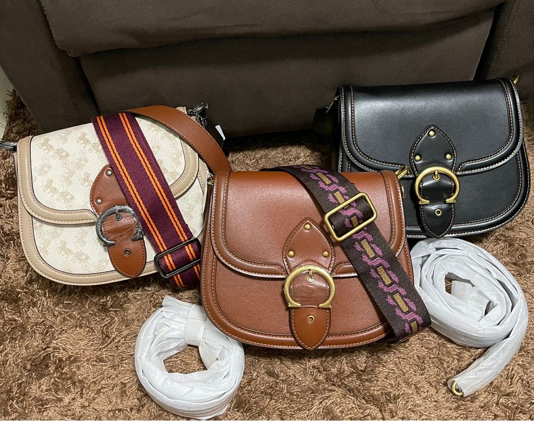 Coach glovetanned online leather saddle bag