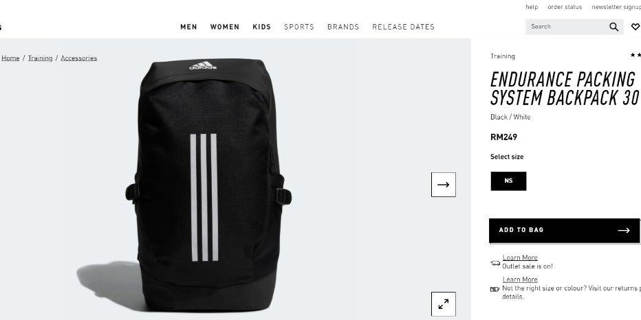 ADIDAS ENDURANCE PACKING SYSTEM BACKPACK 30L Men s Fashion Bags