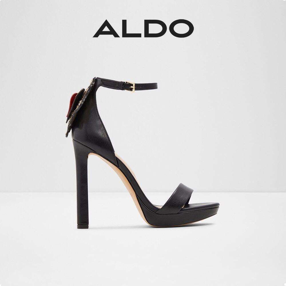 ALDO VALENTINI Women Round Toe Heeled Sandals Black