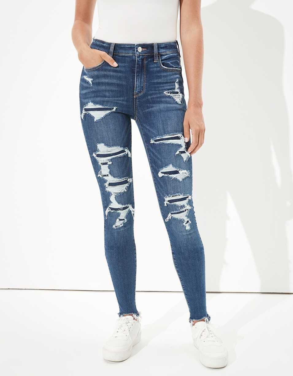 American Eagle Ripped Patch Jeans 