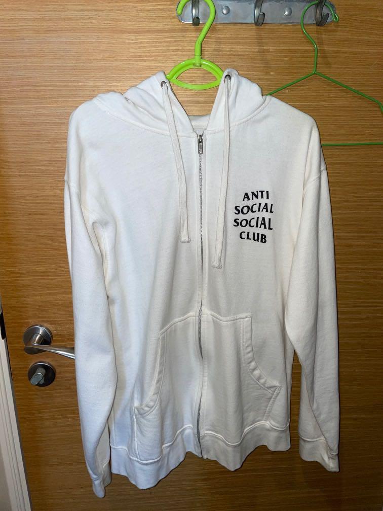 White anti social cheap social club hoodie