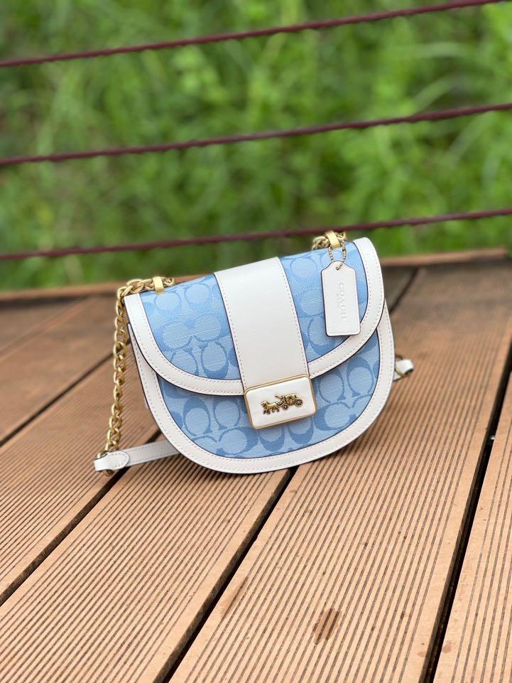 Saddle bag charm in signature chambray deals