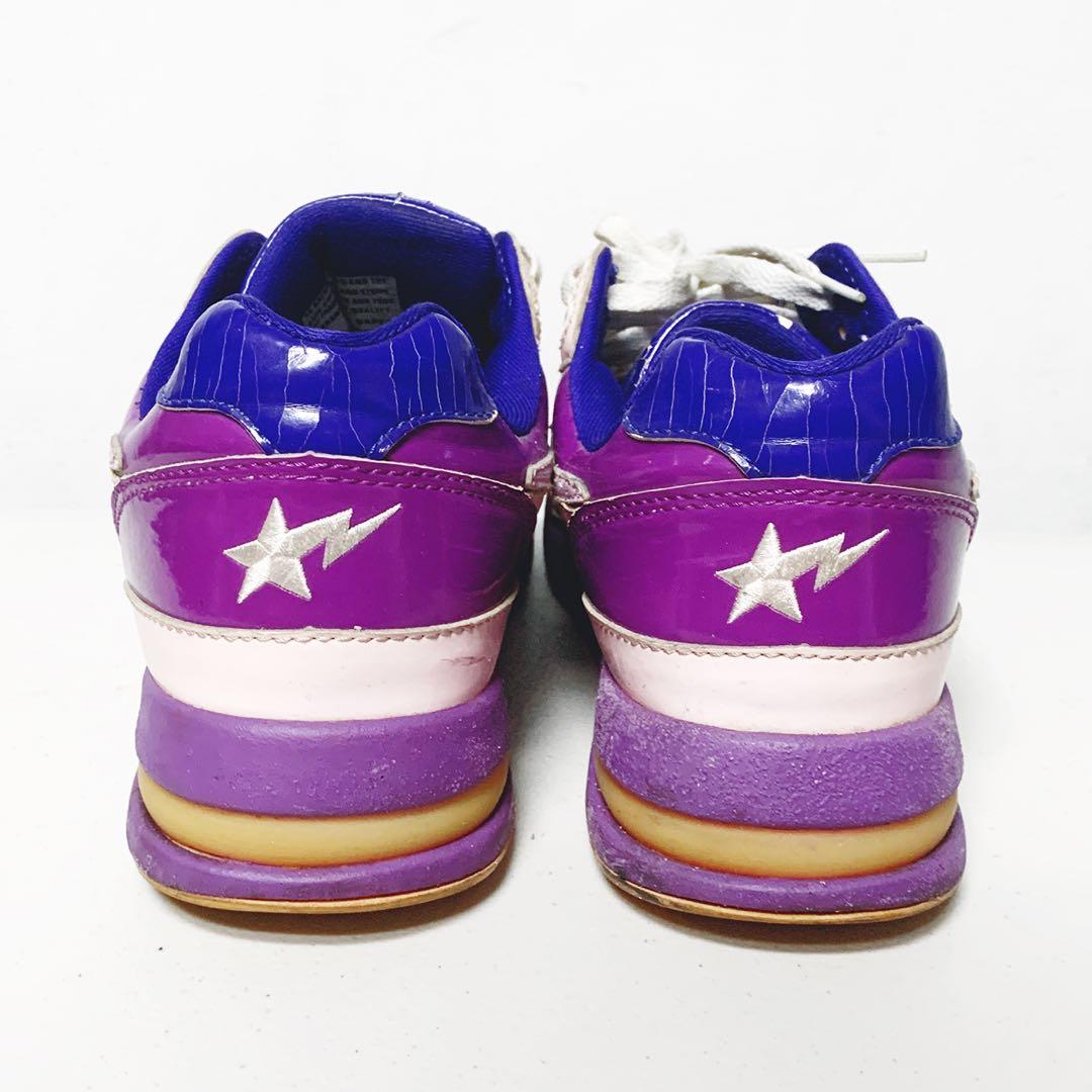 BAPE A BATHING APE LOGO ROAD STA 經典 紫狼 氣墊鞋 紫色 US9.5 27.5號 （已粉化）