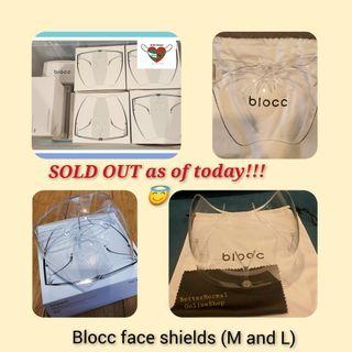 Blocc face shields -- OUT OF STOCK