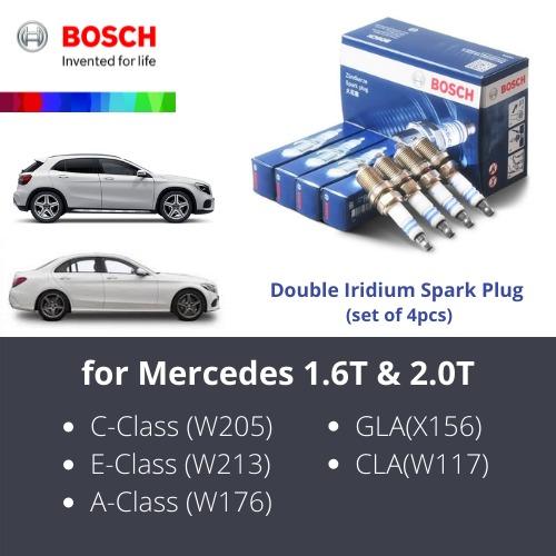 BOSCH DOUBLE IRIDIUM SPARK PLUG FOR MERCEDES W203 W204 W205 W211 W212