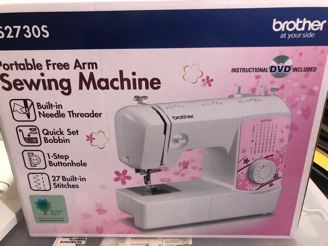Brother sewing machine AS2730S with extension board, Furniture & Home