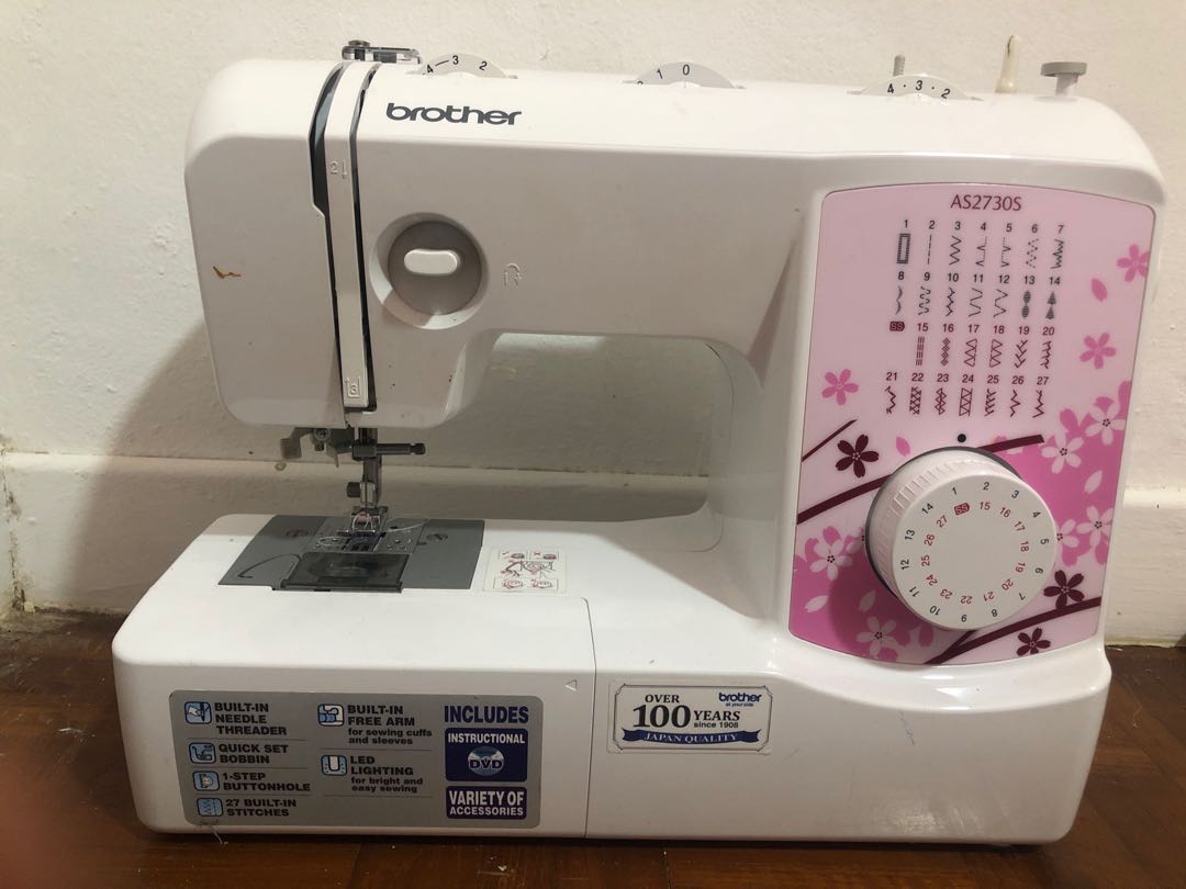 Brother sewing machine AS2730S with extension board, Furniture & Home