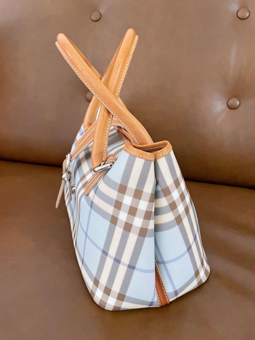 Burberry Light Blue Nova Check Handbag Women s Fashion Bags Wallets Tote Bags on Carousell