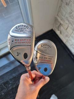 Callaway 3 & 5 Hybrid golf clubs with head covers