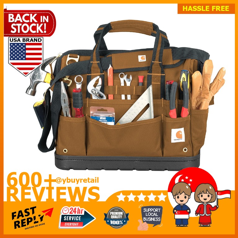 Carhartt Legacy Tool Bag 16Inch w/ Molded Base, Carhartt Brown toolbox toolbag case carrier