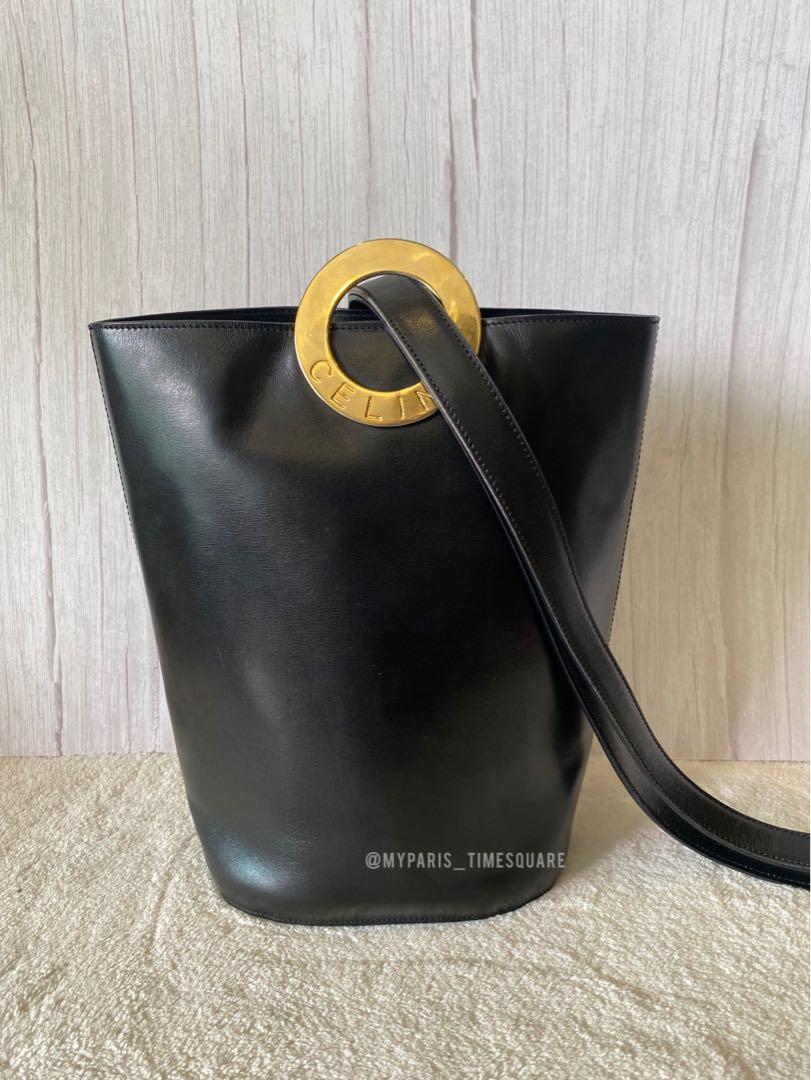 Celine black bucket bag deals