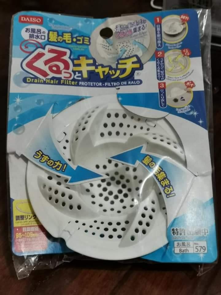 Daiso Drain Hair Filter, Furniture & Home Living, Bathroom & Kitchen