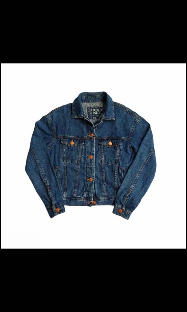 Denim Jacket indigo Blue, Fesyen Pria 