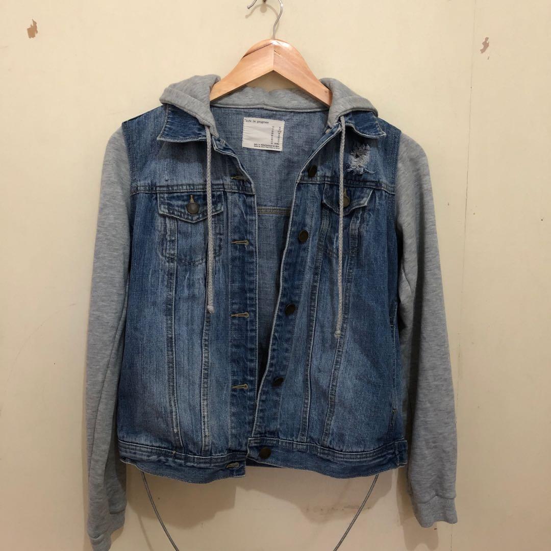 gray cotton hoodie jacket 