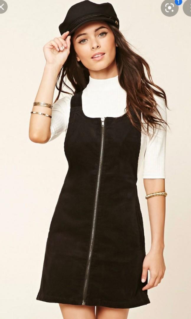 Pinafore dress online with zip front
