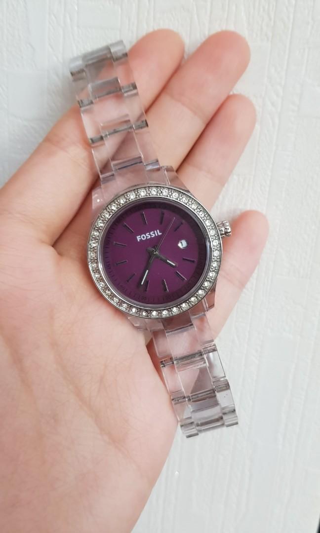 Fossil watch with swarovski crystals hotsell