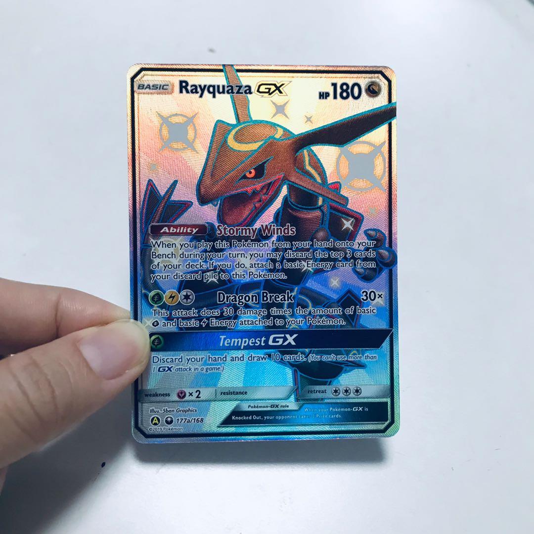 Shiny Rayquaza GX jumbo card, Hobbies & Toys, Toys & Games on Carousell