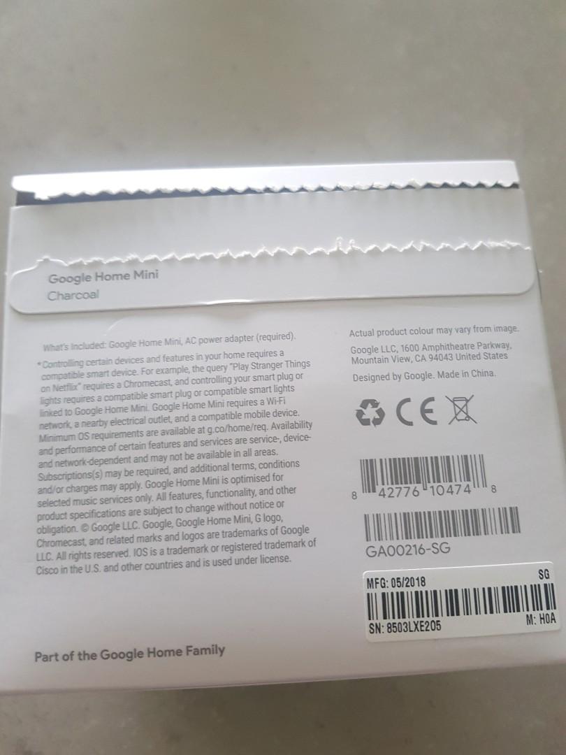 Google Assistant (Category: Everything Else) located in Singapore. Submitted by harwinkaur49 (Listing ID 1102969296, Image 2). Description: Open box to do testing, letting go as don't need it..