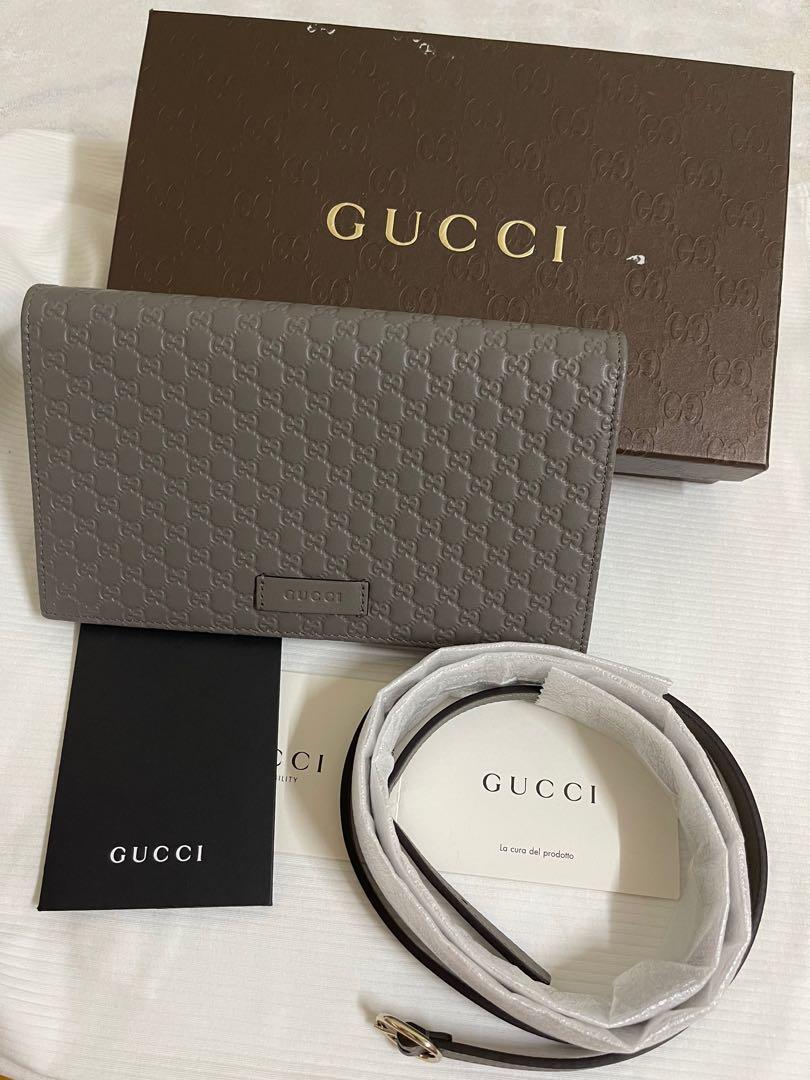 Gucci Wallet on Chain - Guccissima Gray (Category: Luxury Bags & Wallets) located in Manila. Submitted by jazzme_ (Listing ID 1103072785, Image 1). Description: **💯 authentic **with longstrap,cards & box **no haggling **buyer shoulders the shipping fee.