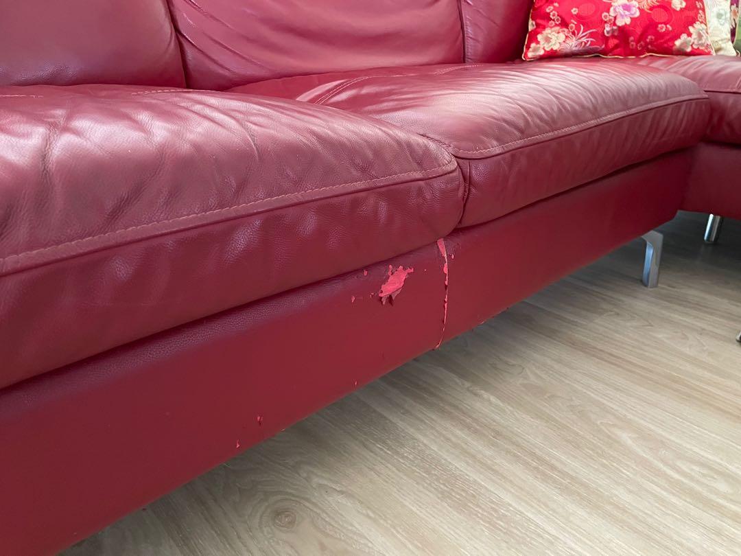 rio red leather l shaped corner sofa