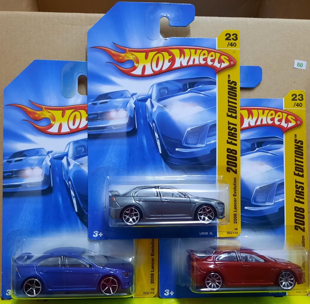 Hot Wheels 2008 Mitsubishi Lancer Evo X First Editions Lot of