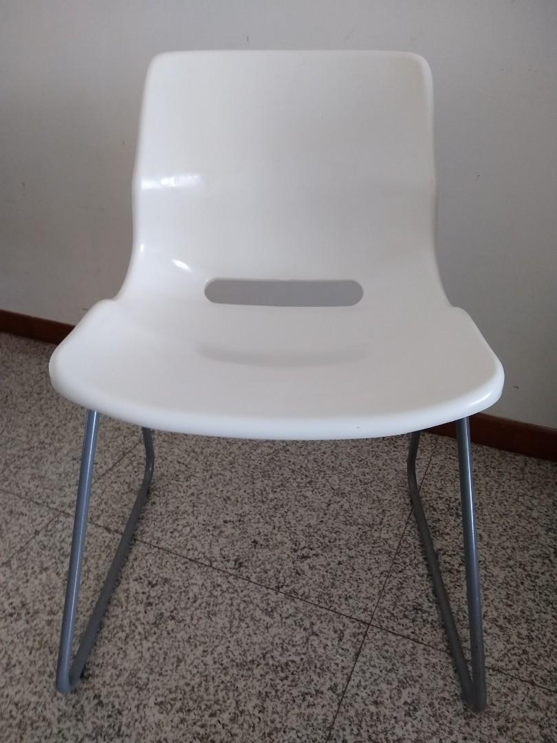 IKEA white stackable chair, Furniture & Home Living, Furniture, Chairs