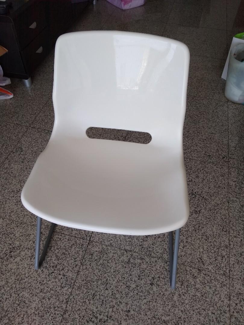 IKEA white stackable chair, Furniture & Home Living, Furniture, Chairs