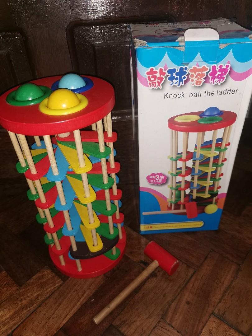 Knock ball the ladder wooden toy, Babies & Kids, Infant Playtime on