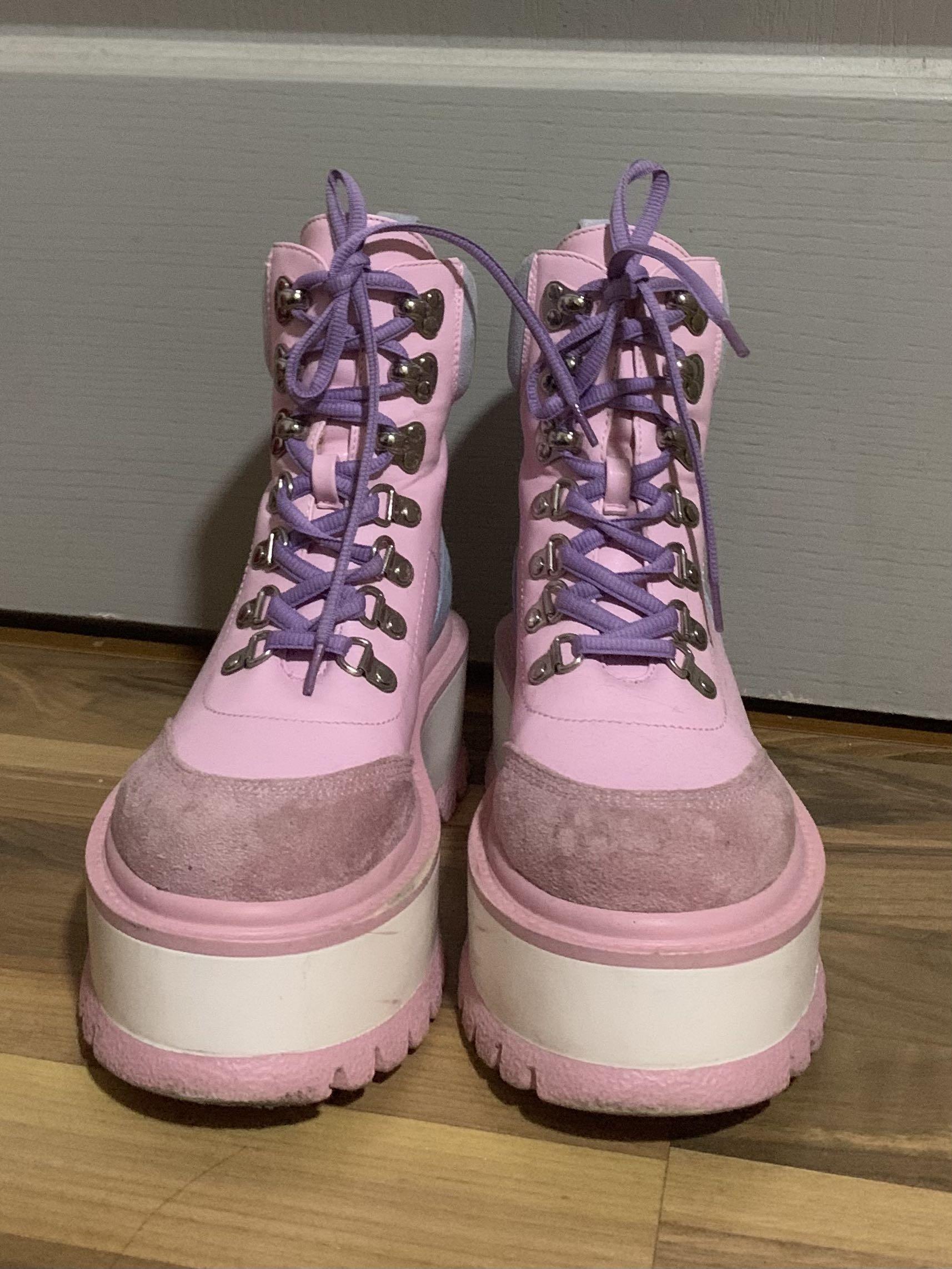 Koi Footwear Hydra Matrix Kawaii Platform Boots, Women's Fashion